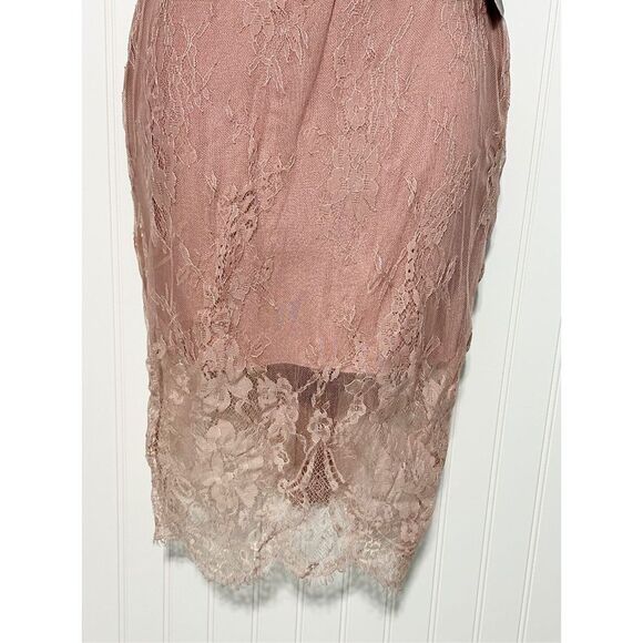PoshShop Sheer‎ Lace Sleeveless Sheath Dress Caged Neck Blush Pink Extra Small - Picture 2 of 14